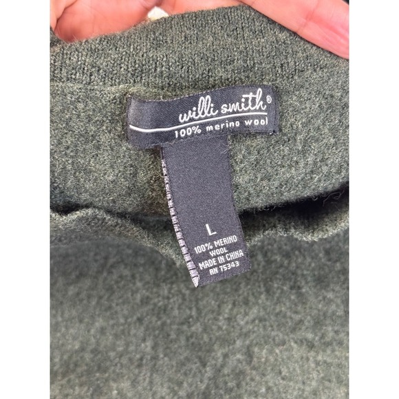 Willi Smith Merino Wool Short Sleeve Green Sweater‎ Pocket Top Womens Large - Picture 4 of 7